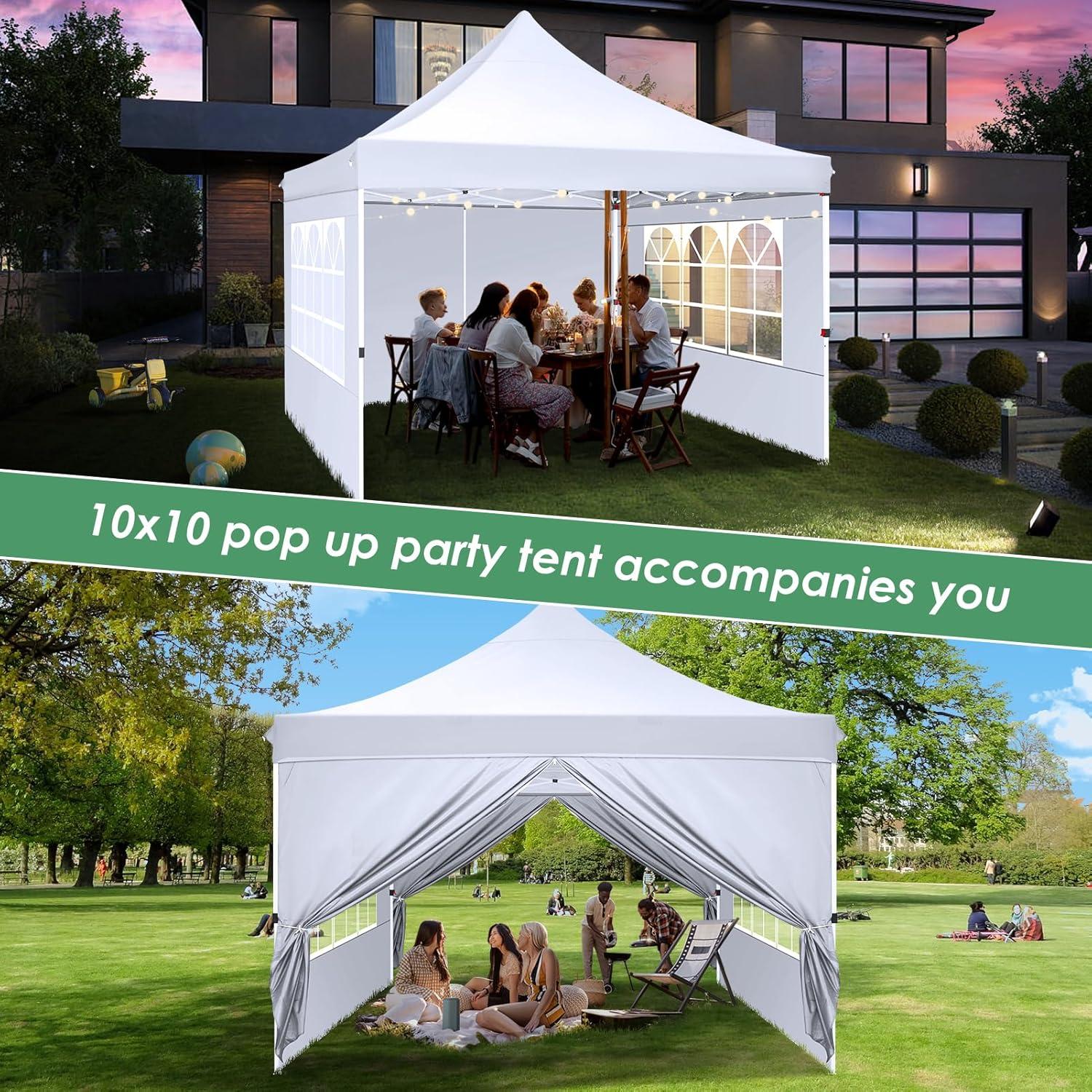 COBIZI Faltpavillon 3x3m Wasserdicht Stabil Winterfest mit 4 Seitenwänden & Sandsack