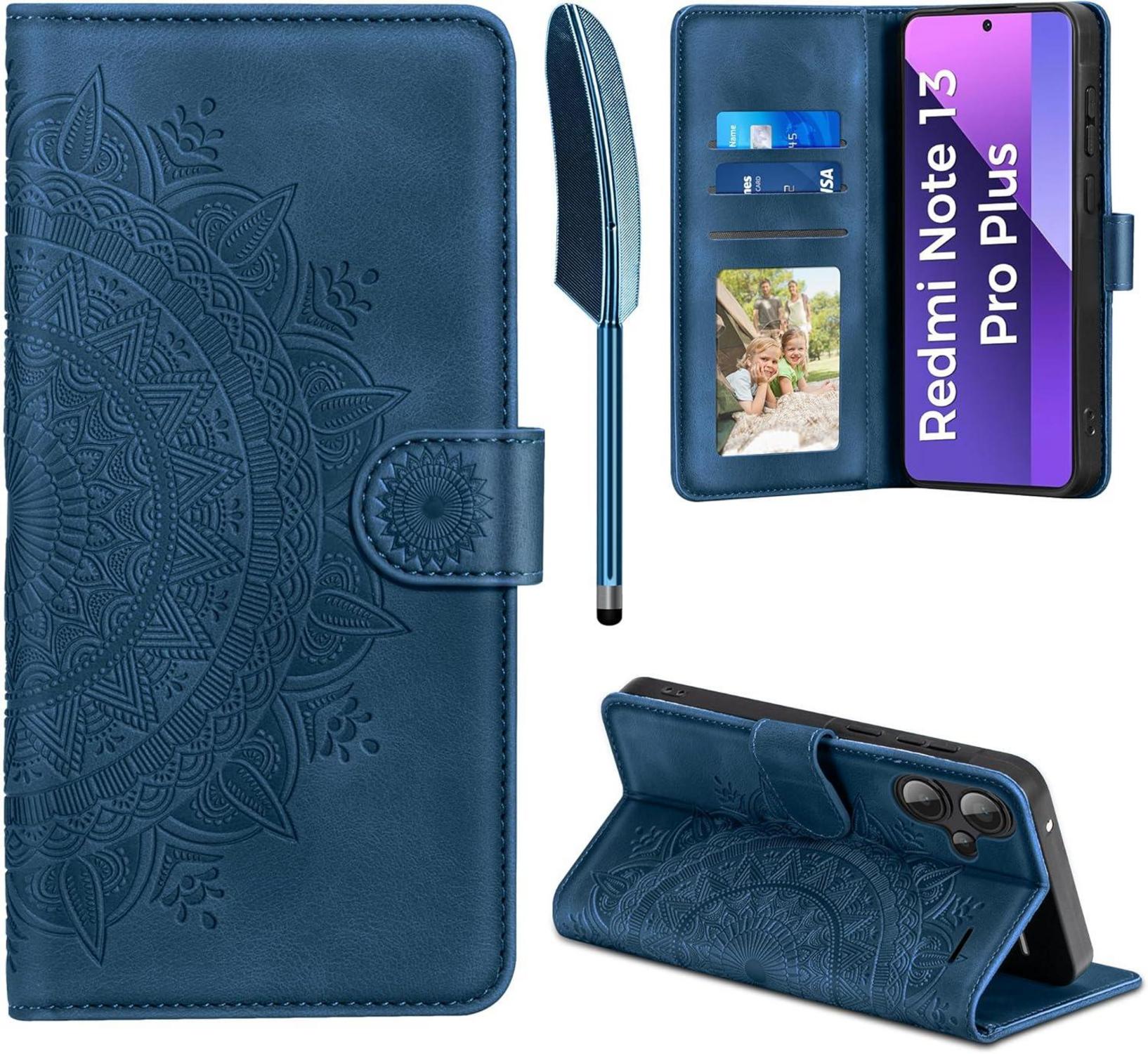 Handyhülle Xiaomi Redmi Note 13 Pro Plus 5G Flip Wallet Dunkelblau