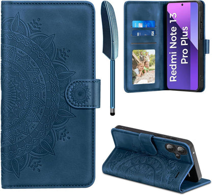 Handyhülle Xiaomi Redmi Note 13 Pro Plus 5G Flip Wallet Dunkelblau