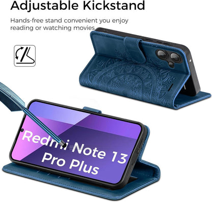 Handyhülle Xiaomi Redmi Note 13 Pro Plus 5G Flip Wallet Dunkelblau