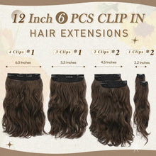 BARSDAR Clip in Extensions 30cm Braun 6PCs Synthetisch