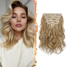 Clip in Extensions Wellige Haarverlängerungen Highlights 6 Stück 30cm