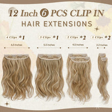 BARSDAR Clip in Extensions Haarteil 6 Stück 30cm Goldblond
