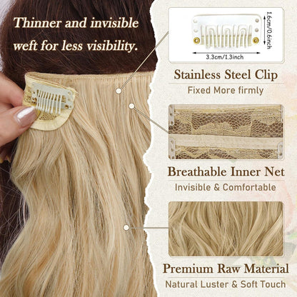 Wellige Blond Clip in Haarverlängerungen 30cm 6PCs Haarteile