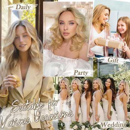 Blonde 30cm Wellige Clip in Extensions 6PCs Vollkopf Dickes Haar Mix