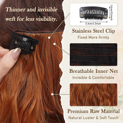 Rot 30cm Clip-in Haarverlängerungen für Frauen - 6-teiliges Set