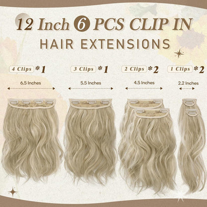 Clip-In Haarverlängerungen - Kurze Wellige Extensions 30cm