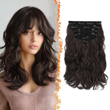 BARSDAR Clip in Haarverlängerungen 30cm Dunkel Braun 6PCs