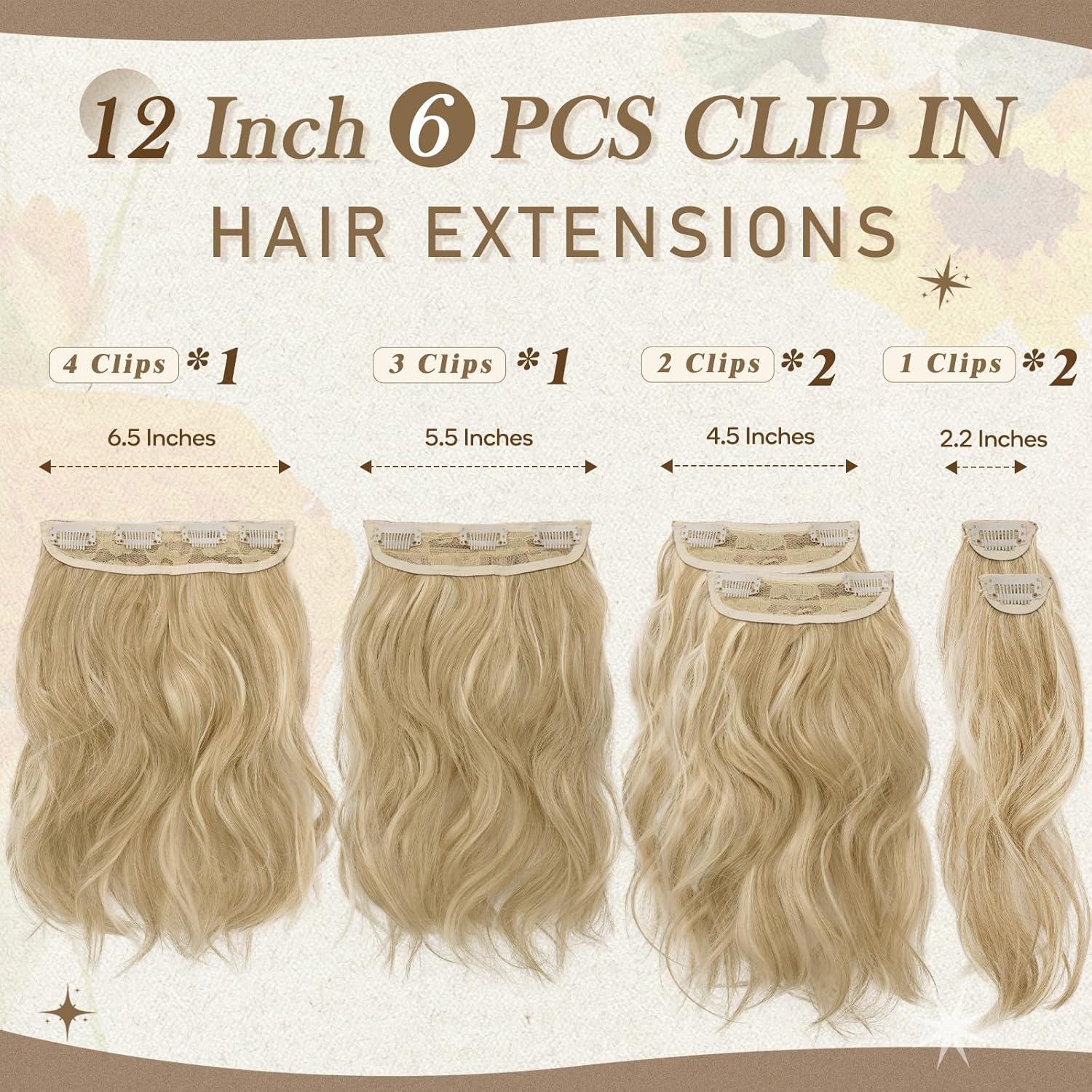 BARSDAR Clip in Extensions Blond 30cm Wellige