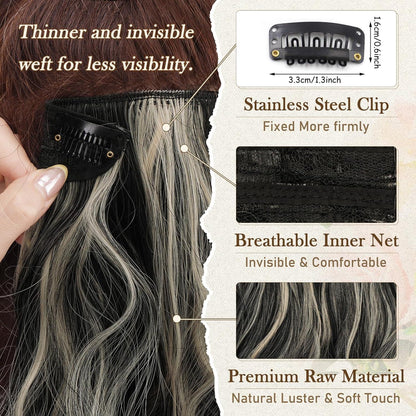 Clip in Haarverlängerung 30cm Welliges Highlight 6PCs Synthetisches