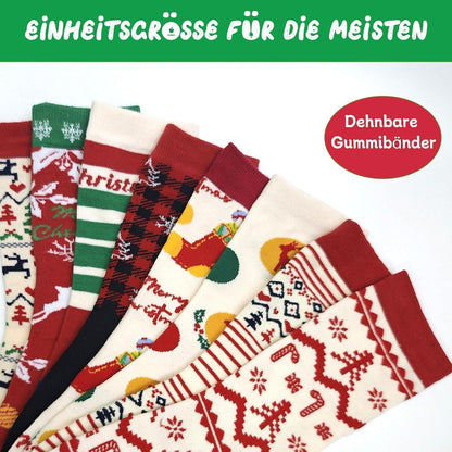 2024 Weihnachtsstrümpfe 12-tlg. Adventskalender für Frauen