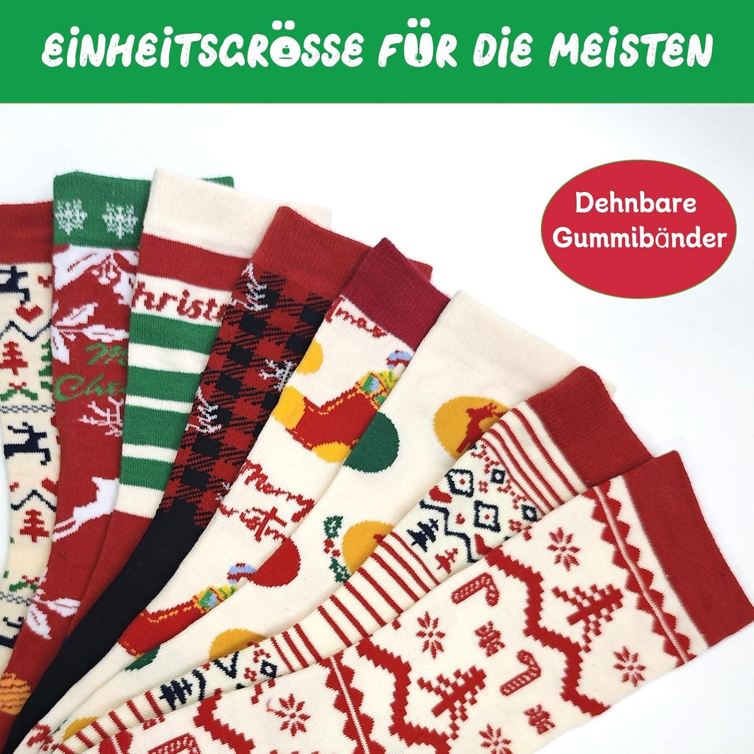 2024 Weihnachtssocken 12 Tage Damen Adventskalender Geschenke