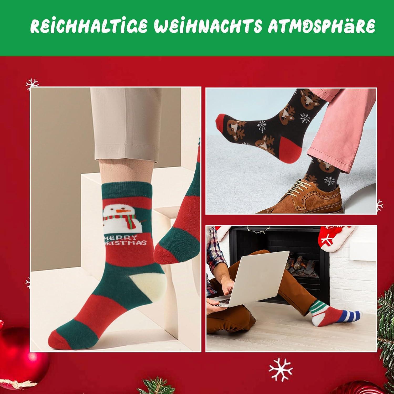 2024 Weihnachtssocken Herren 12 Tage Adventskalender Geschenke Blue