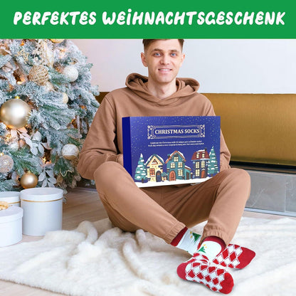 Weihnachtssocken 2024 Adventskalender 12 Tage Herren Geschenke Blau
