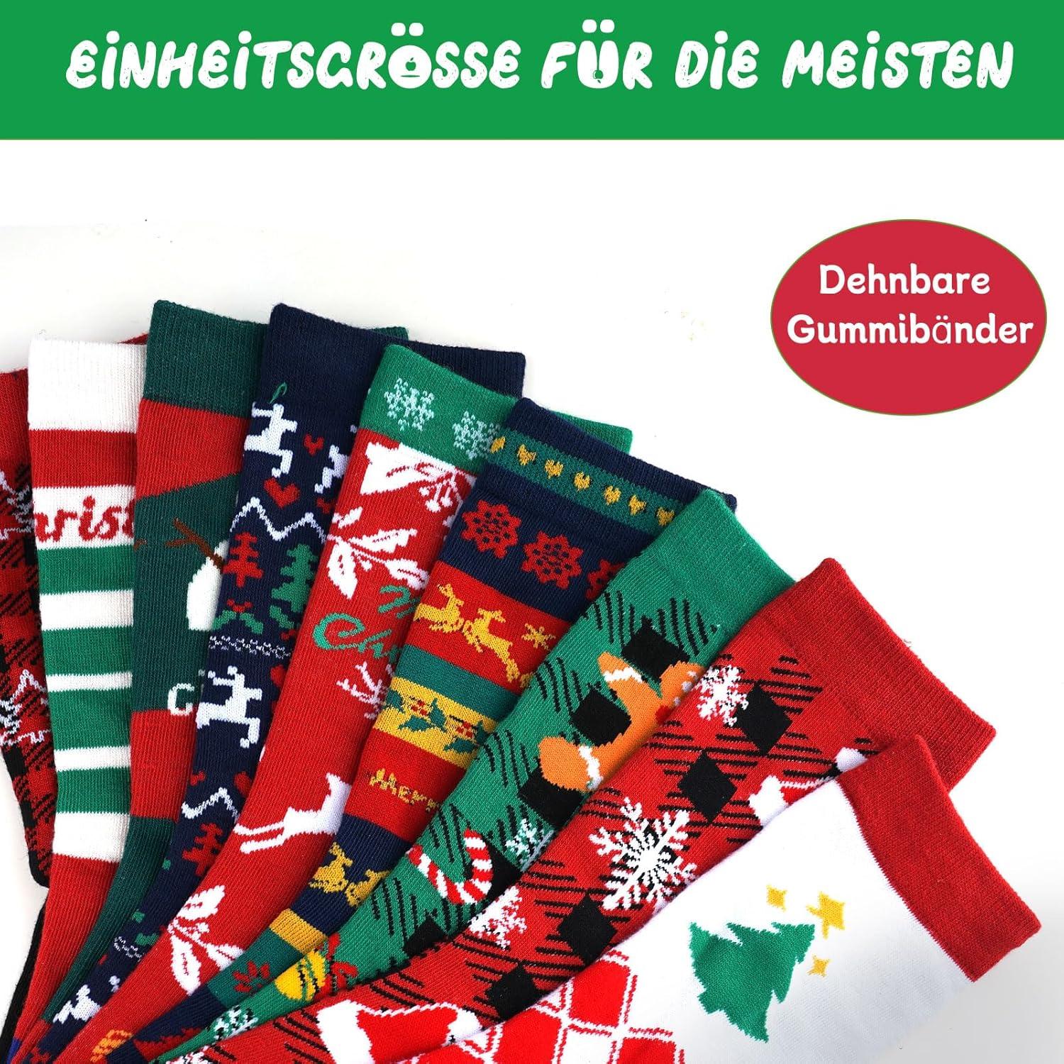 2024 Weihnachtssocken Herren 12 Tage Adventskalender Geschenke Blue