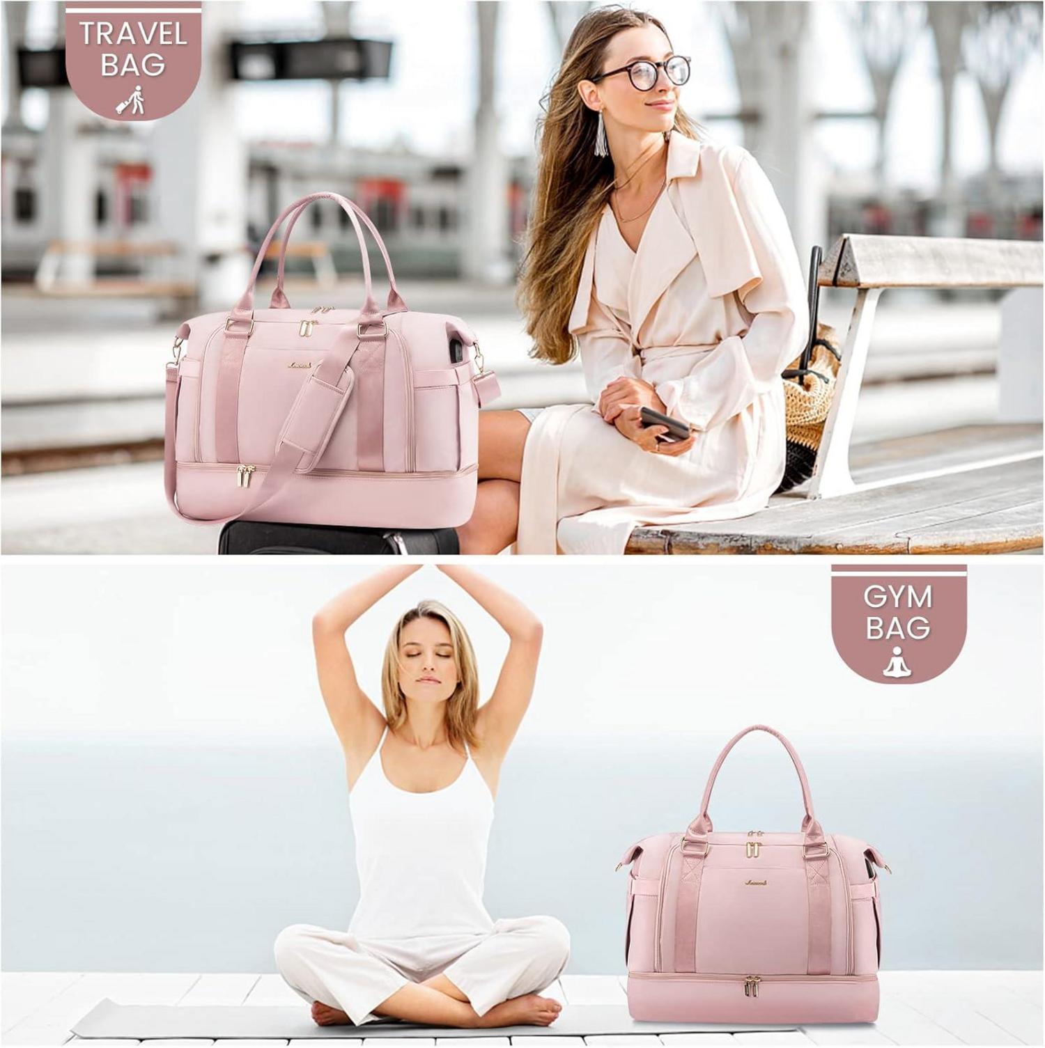 Kliniktasche Geburt Weekender Damen Rosa mit Schuhfach & Nassfach