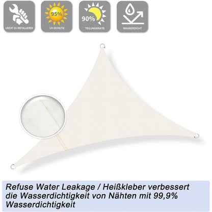 Wasserdichtes Sonnensegel Creme 4x4m UV-Schutz 95% für Garten