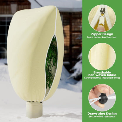 Winterschutz Pflanzen 2er-Set, 80x120cm, Frostschutzhaube mit Reißverschluss