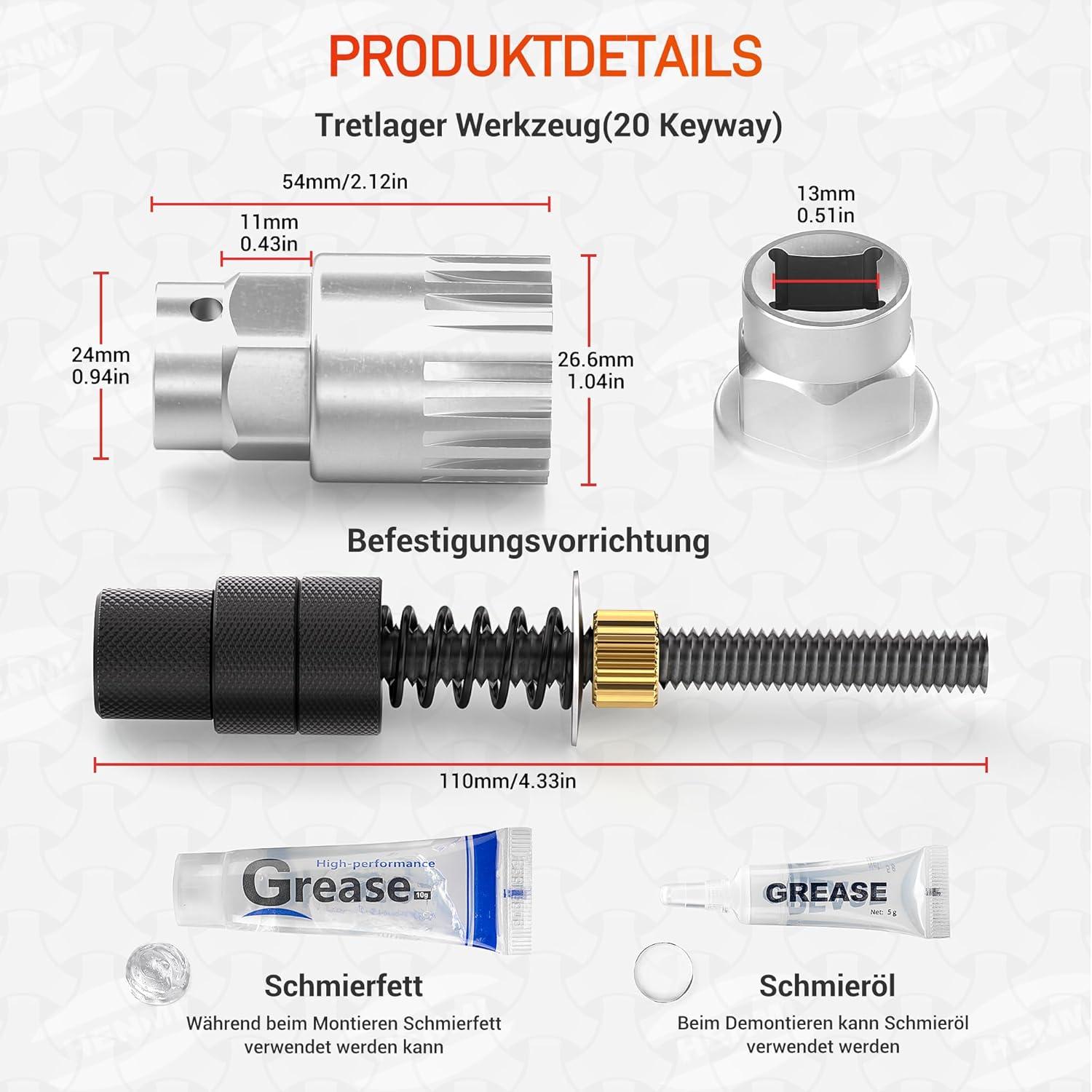 Fahrrad Tretlager Werkzeug Set Innenlager Entferner Centerlock 20zähnen 24mm