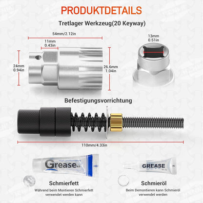 Fahrrad Tretlager Werkzeug Set Innenlager Entferner Centerlock 20zähnen 24mm