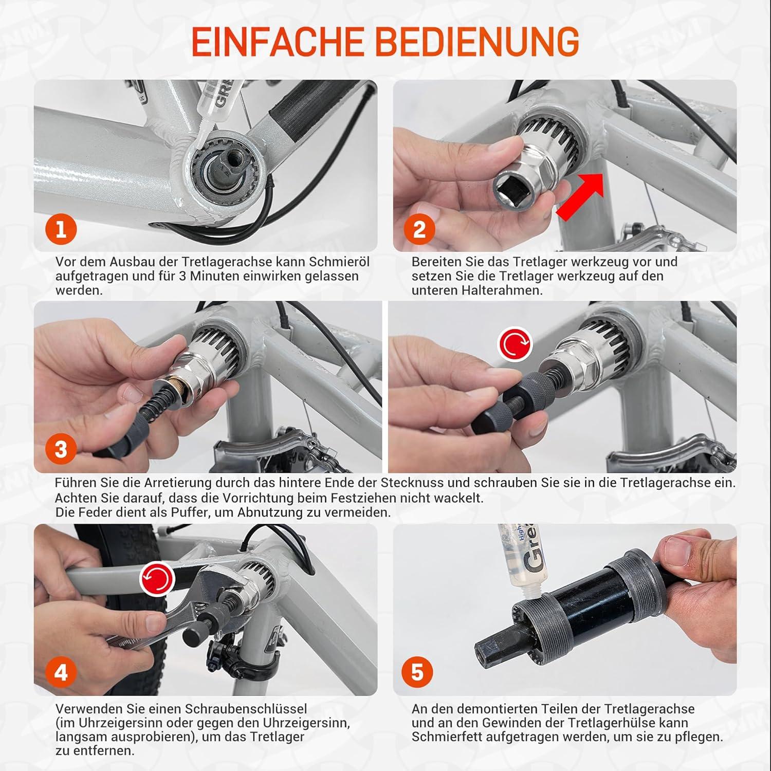 Fahrrad Tretlager Werkzeug Set 20zähnig 24mm inkl. Schmieröl