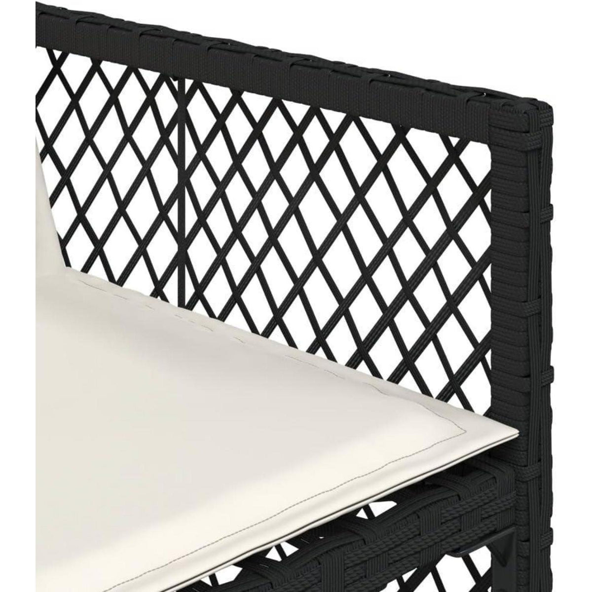 Garten Essgruppe 7-TLG. Poly Rattan mit Kissen, Schwarz/Creme