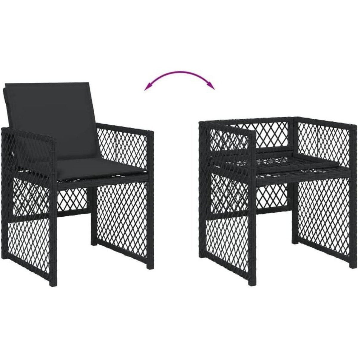 Garten Essgruppe 7-TLG. Poly Rattan mit Kissen & Glasplatte