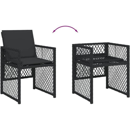 Garten Essgruppe 7-TLG. Poly Rattan mit Kissen & Glasplatte