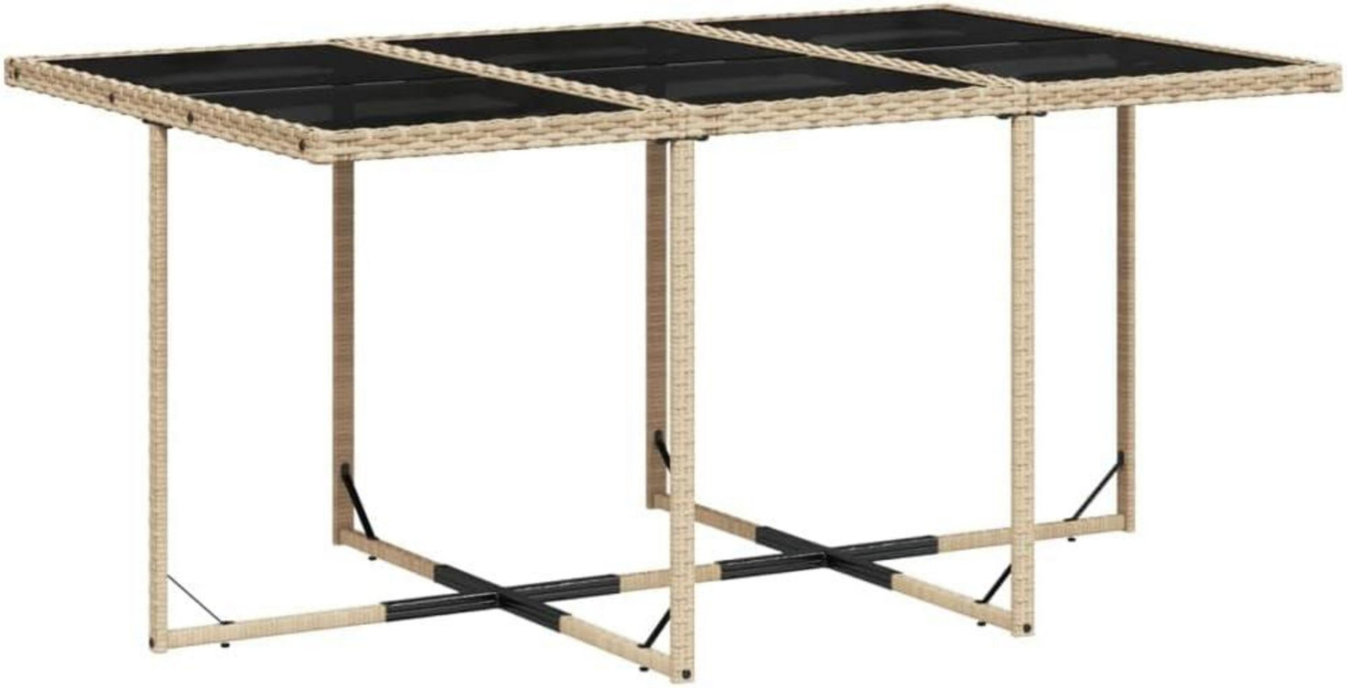 Garten Essgruppe 7-TLG. mit Kissen, Poly Rattan Beige