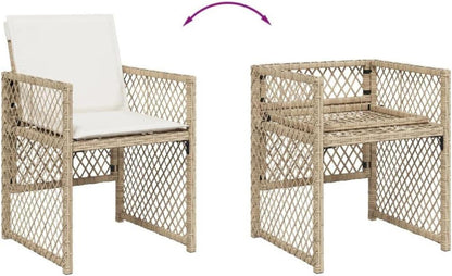 Garten Essgruppe 7-TLG. mit Kissen, Tisch, 6 Stühle