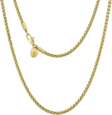 Goldkette 18K beschichtet Edelstahl Weizenkette 3mm 50,8cm