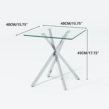 Beistelltisch Glas Metallbeine Silber 40x40x50cm Moderner