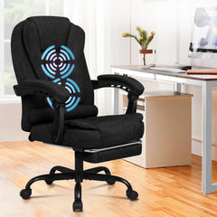 Ergonomischer Bürostuhl mit Massage und Fußstütze, 180 kg