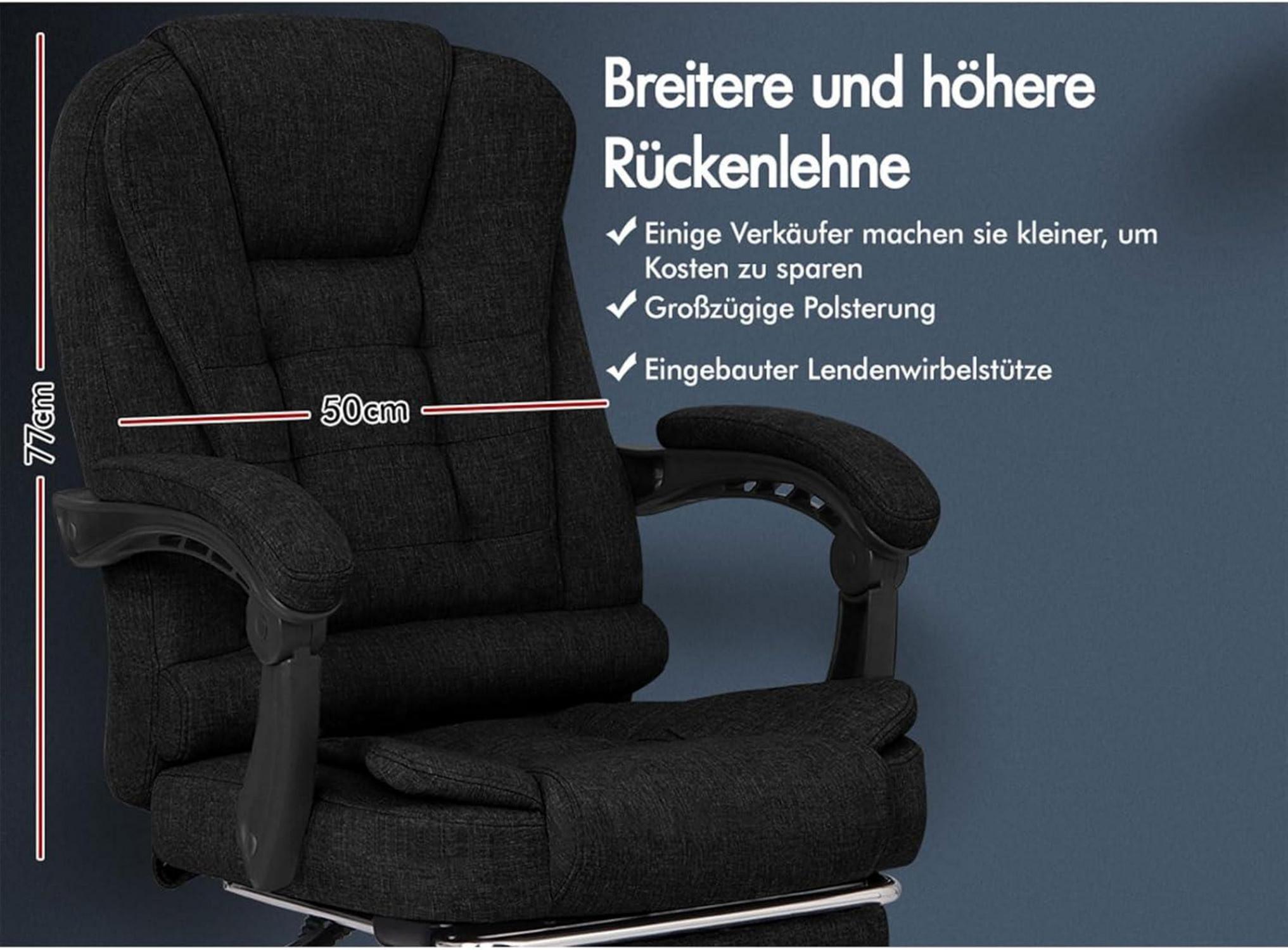 Ergonomischer Bürostuhl mit Massage und Fußstütze, 180