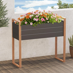 Grand Patio Hochbeet Metall Pflanzbeet Wetterfest Outdoor 100x38x91 cm