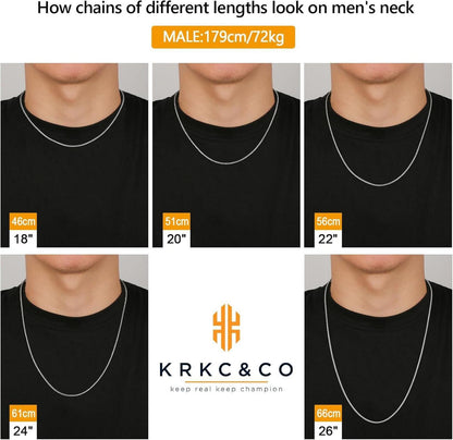 KRKC&CO Dünne 3mm Weizenkette Silber/Gold beschichtet 50.8cm