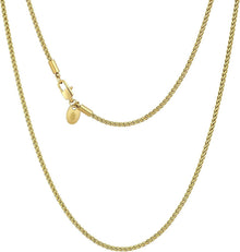 Goldkette Weizenkette Edelstahl beschichtet 18K Zopfkette 2mm