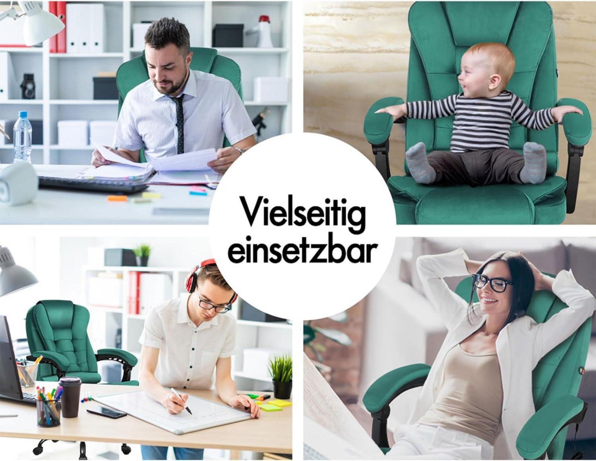 ALFORDSON Gaming-Bürostuhl, Ergonomisch, Höhenverstellbar, Grün