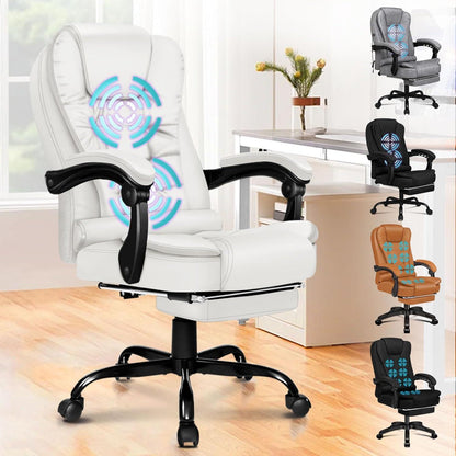 Ergonomischer Gaming-Bürostuhl mit Lordosenstütze & Vibrationsmassage