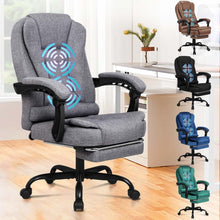 Ergonomischer Massage Bürostuhl Fußstütze 150° Neigung Grau