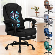Ergonomischer Bürostuhl Massage Fußstütze 150° Neigung Schwarz-Samt