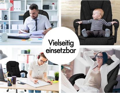 Bürostuhl Gaming Stuhl ergonomisch Schwarz mit Lordosenstütze Massage