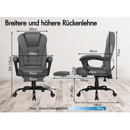 Ergonomischer Gaming-Bürostuhl mit Massagefunktion und hoher