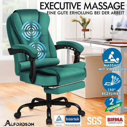 Ergonomischer Bürostuhl mit Massagefunktion und Fußstütze 180 kg