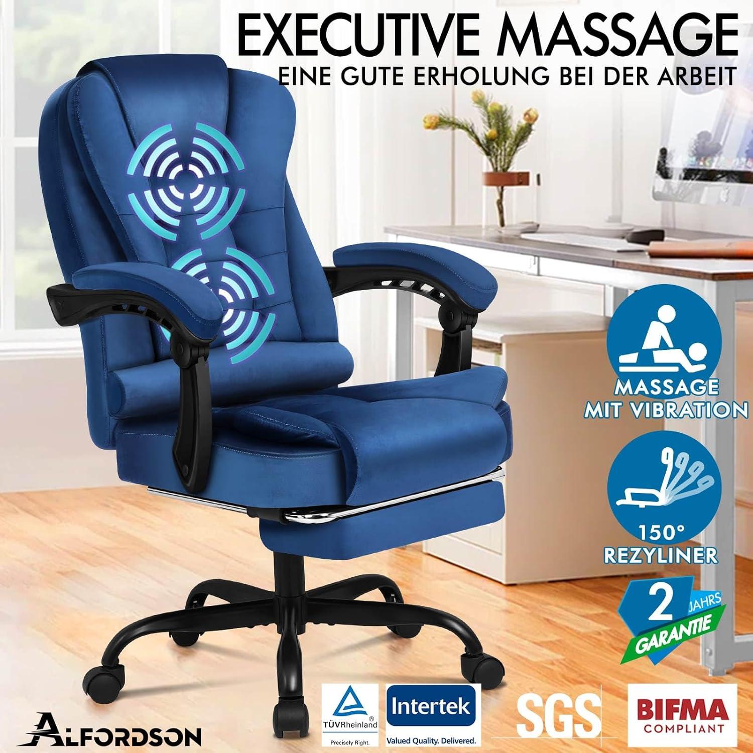 Ergonomic Office Desk Gaming Chair High-Backed Cushion Lumbar Support Blue