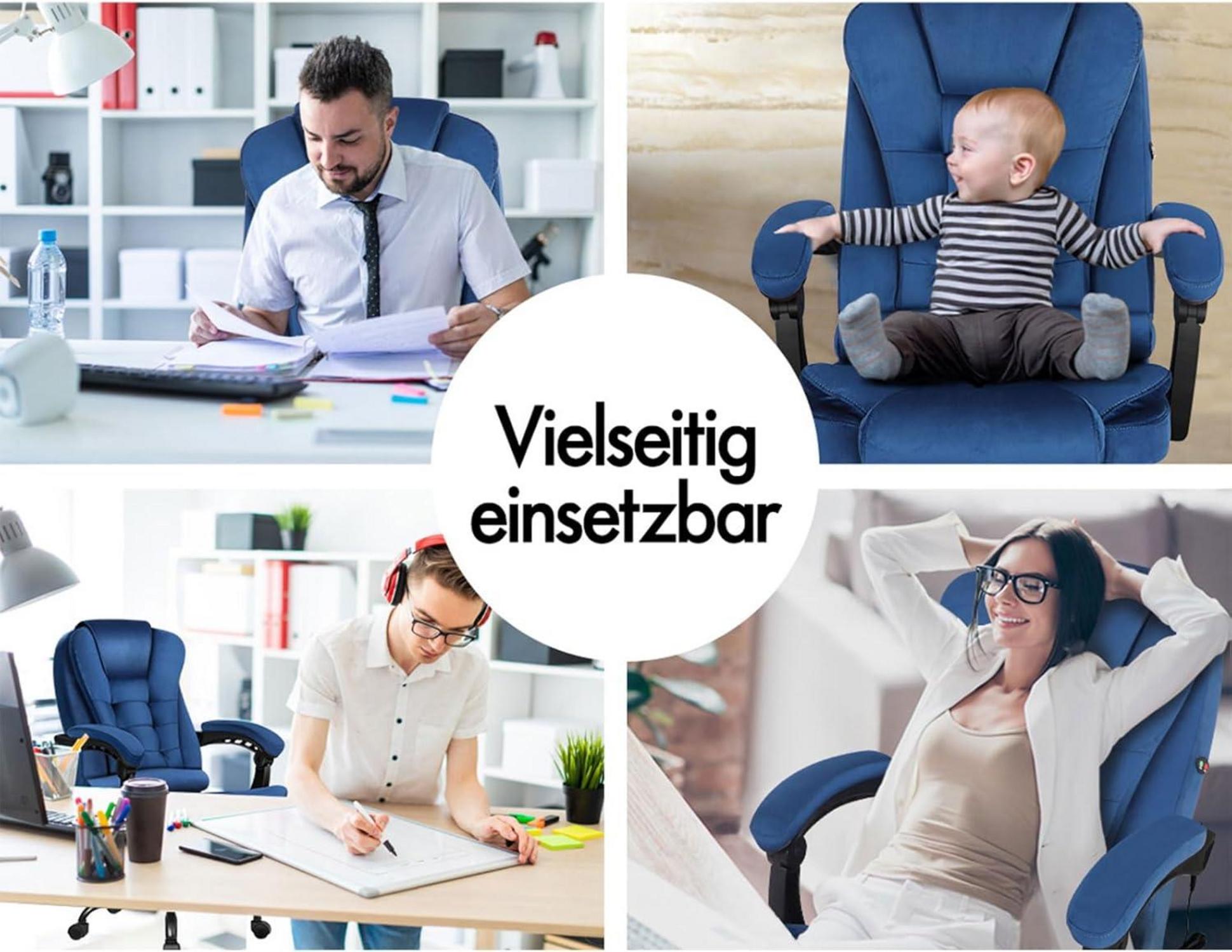 Ergonomic Office Desk Gaming Chair High-Backed Cushion Lumbar Support Blue
