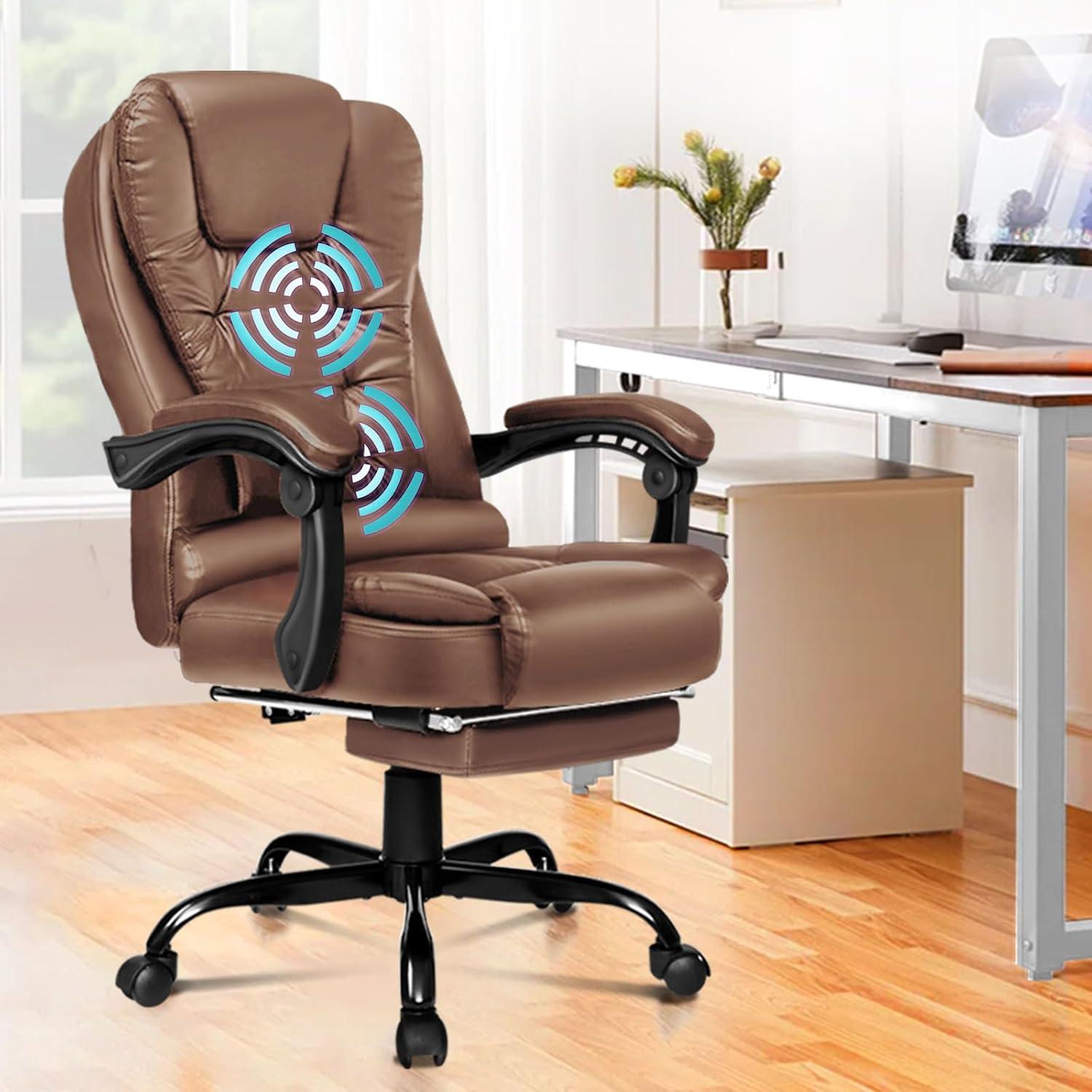 Ergonomischer Bürostuhl mit Massage-Fußstütze 150° Neigung