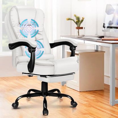 Ergonomischer Bürostuhl mit Massagefunktion und Fußstütze