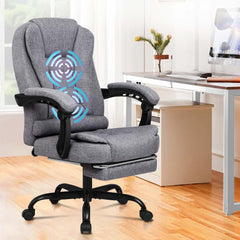 Ergonomischer Bürostuhl mit Massagefunktion und Fußstütze