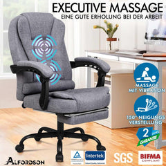 Ergonomischer Bürostuhl mit Massagefunktion und Fußstütze